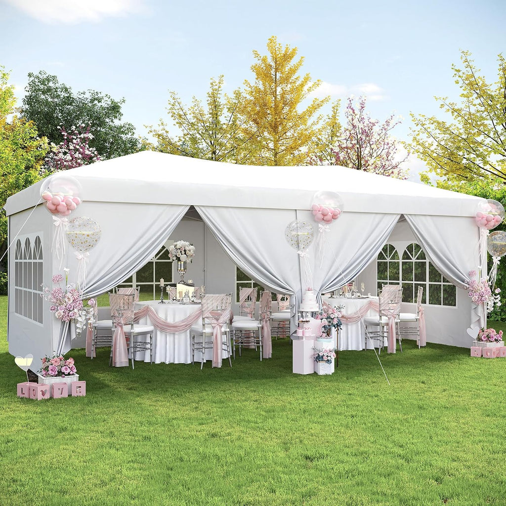 10x20 Pop Up Canopy Tent with 6 Removable Sidewalls