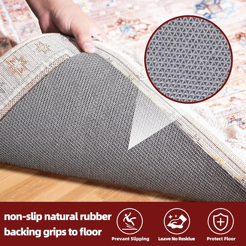 BAGAIL Felt and Natural Rubber Backing Rug Pads 1/4" Thick, 8 x 10 Ft Non Slip Carpet Gripper Keep Rugs in Place - Set of 80