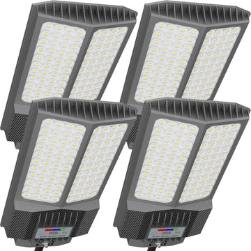 2025 New Solar Street Light, Solar Street Lights Outdoor Waterproof Dusk to Dawn 7000K LED Security Flood Light with