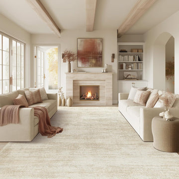 9 by 12 Area Rug Washable Non Slip Large Rugs Light Taupe