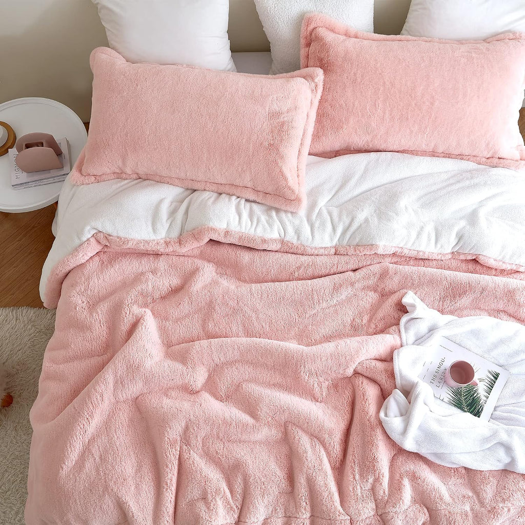 Chunky Bunny - Coma Inducer King Oversized Comforter Set - Rose Quartz | Experience Coma Worthy Sleep with Cozy Faux