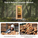 Infrared Wood Sauna 5.4Ft 1 Person