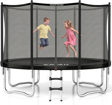 Trampoline Outdoor 12FT 14FT with Safety Enclosure Net, Trampoline for Kids and Adults with Ladder, ASTM Approved