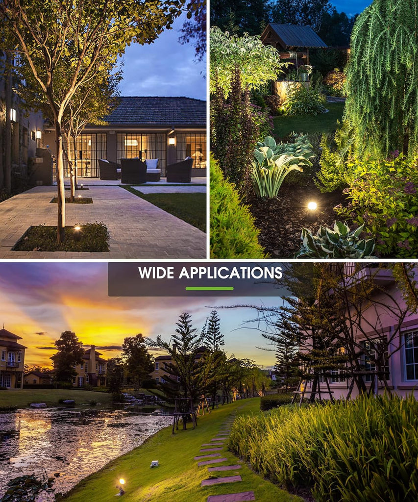 5W Dusk to Dawn Outdoor Spotlight 3000K Landscape Light 2 Pack | Auto On/Off Landscape Lighting, IP66 Waterproof Plug