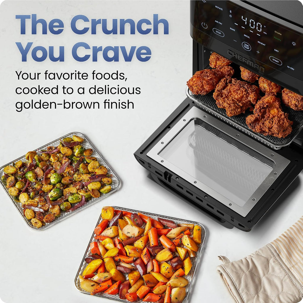 Air Fryer 6-in-1, XL 14-Quart Multifunctional Airfryer with Touchscreen Controls, Rotisserie, Food Dehydrator