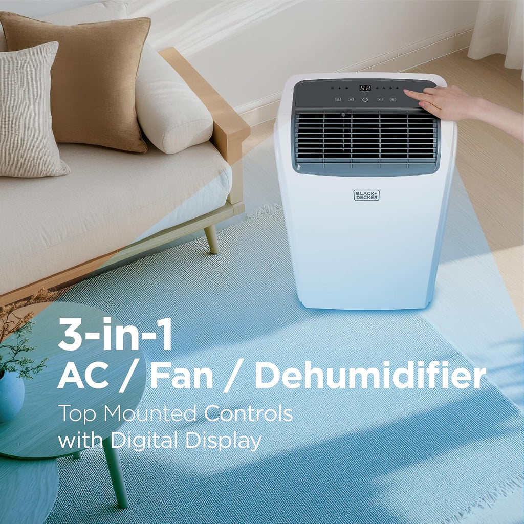 Smart Portable Air Conditioner, 12,000 BTU for Rooms up to 550 Sq. Ft.