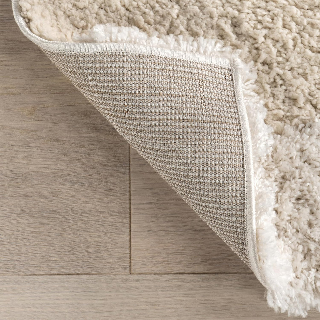 Gloria Beige, 12' x 15', Abstract, Shag, Soft and Cozy, Plush, High Traffic, Stain Resistant, Easy Clean