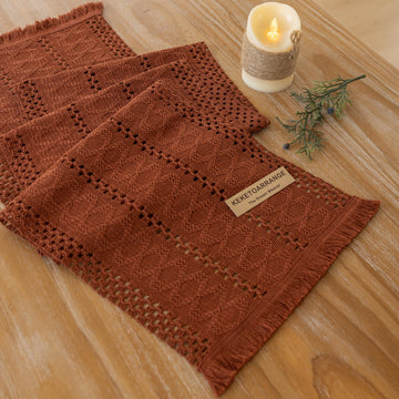 Fall Thanksgiving Boho Macrame Table Runner 12x90 Inch