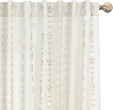 Retro Country Curtains 63 Inch Length Kitchen Window 2 Panel Set,Sheer Fun Print Rust Burnt Orange Funky Floral
