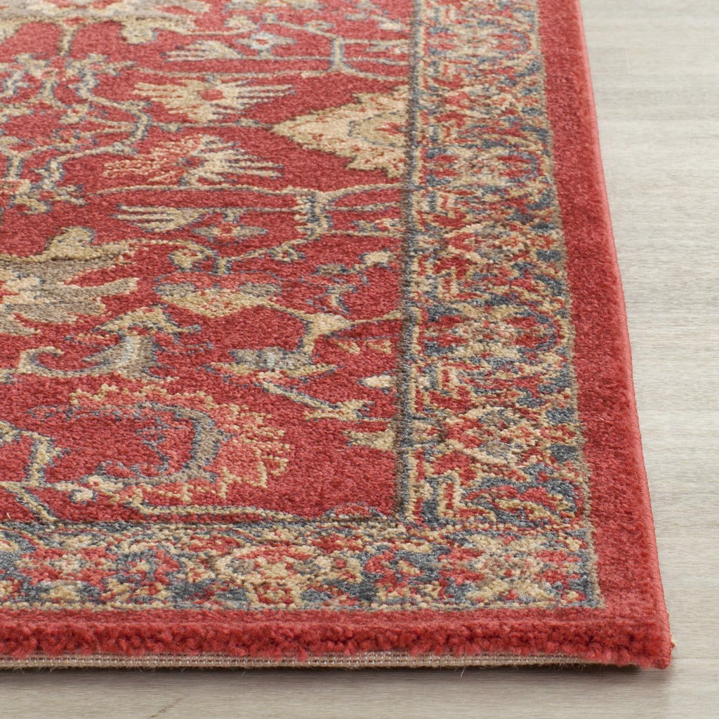 Mahal Area Rug - 9' x 12', Red & Navy, Traditional Oriental Design, Non-Shedding & Easy Care