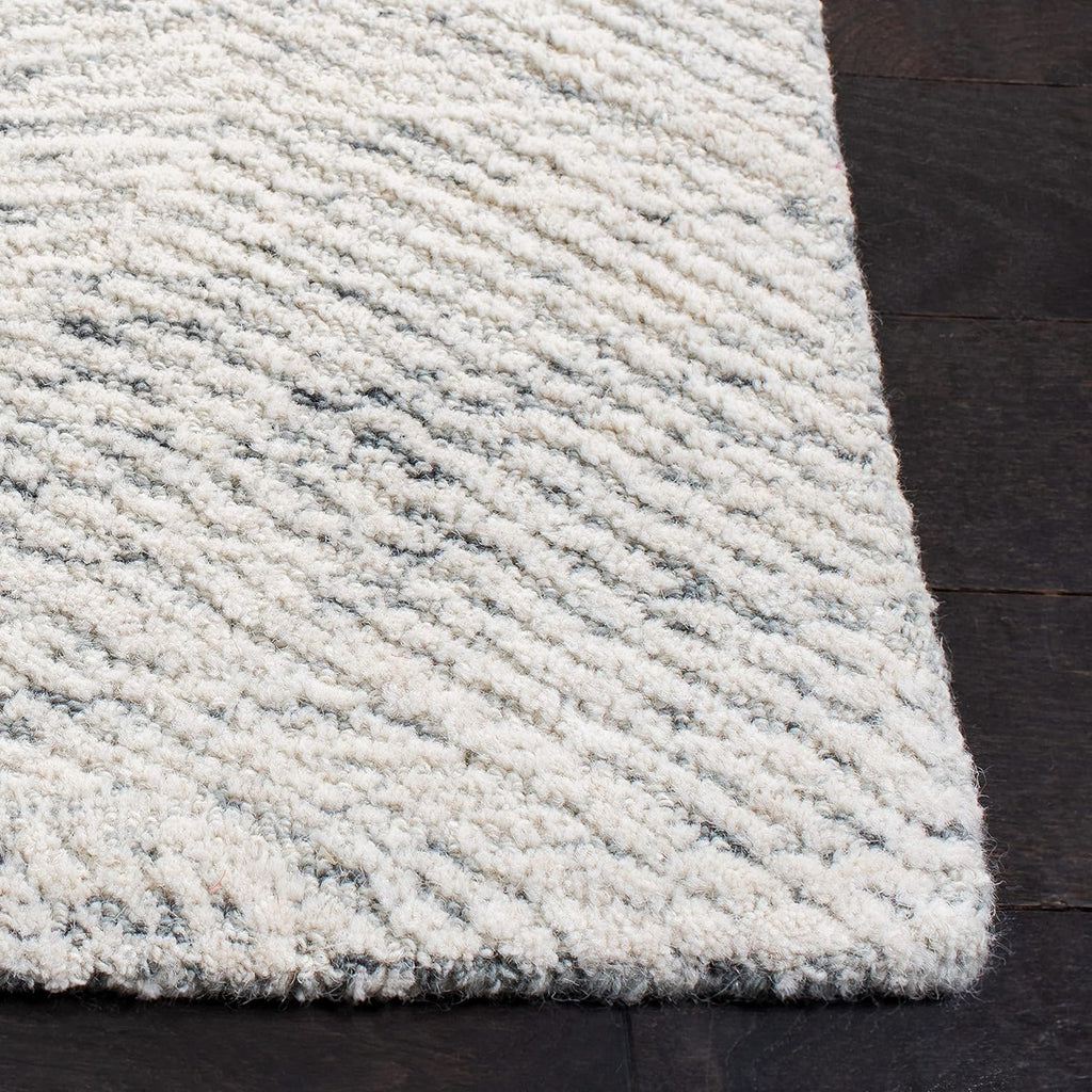 Metro Area Rug - 10' x 14', Dark Grey & Ivory, Handmade Wool