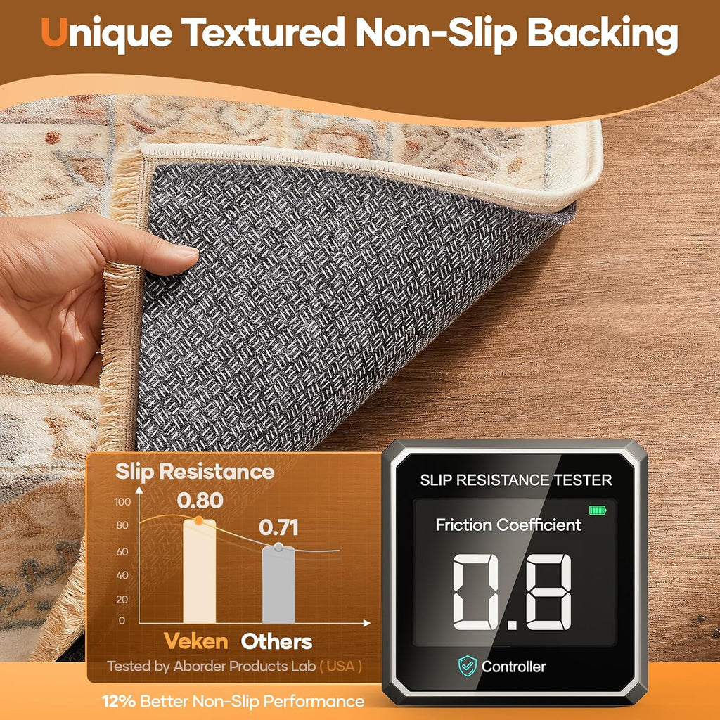 Non Slip Cushioned Rug Pad Gripper, Felt and Silicone Backing, 2 x 7 Ft, 1/4 inch Thick Runner Carpet Liner Protector - Set of 99