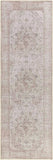 Washable Pink Medallion 10ft Runner Rug Traditional Beige Olive Tan Blush Dark Green Bordered Bethan