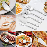 77-Piece Silverware Flatware Set for 12, Plus Steak Knives and Serving Utensils, Stainless Steel Flatware Cutlery Set