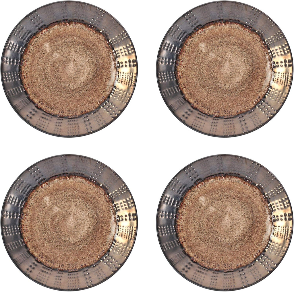 Gourmet Basics Verona 16-Piece Stoneware Dinnerware Set, Service for 4, Includes Dinner Plates, Salad Plates