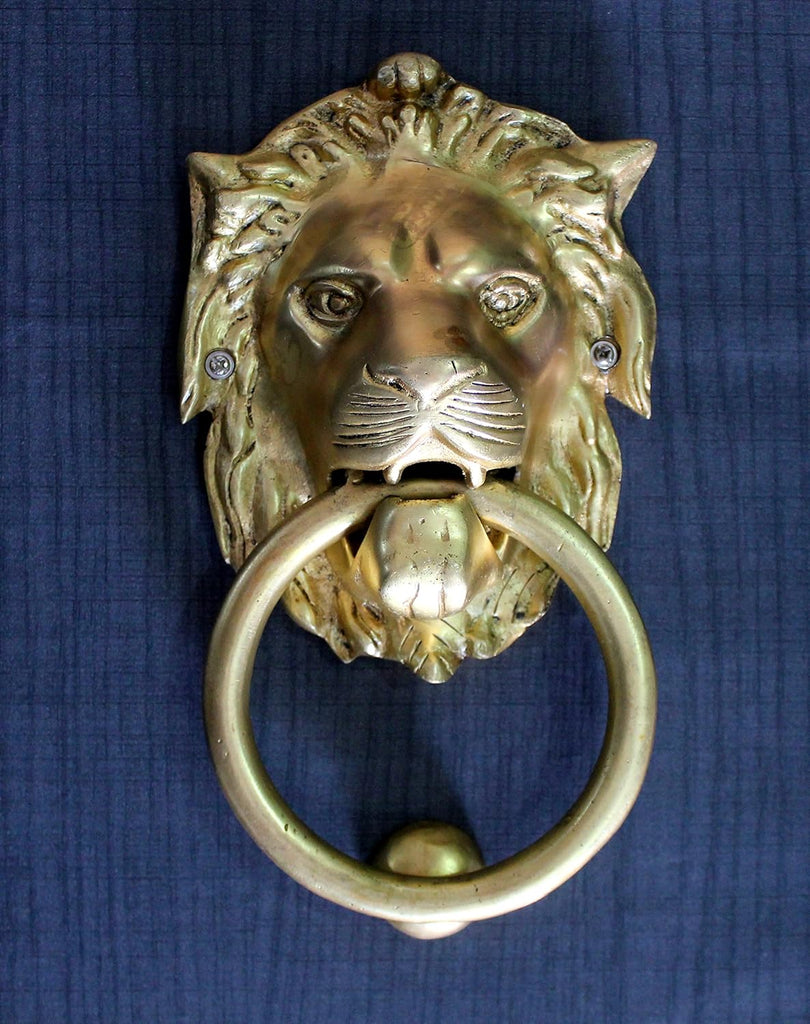 Brass Lion Door Knocker Knockers Gate Knocker Door Accessories (Lion 6")