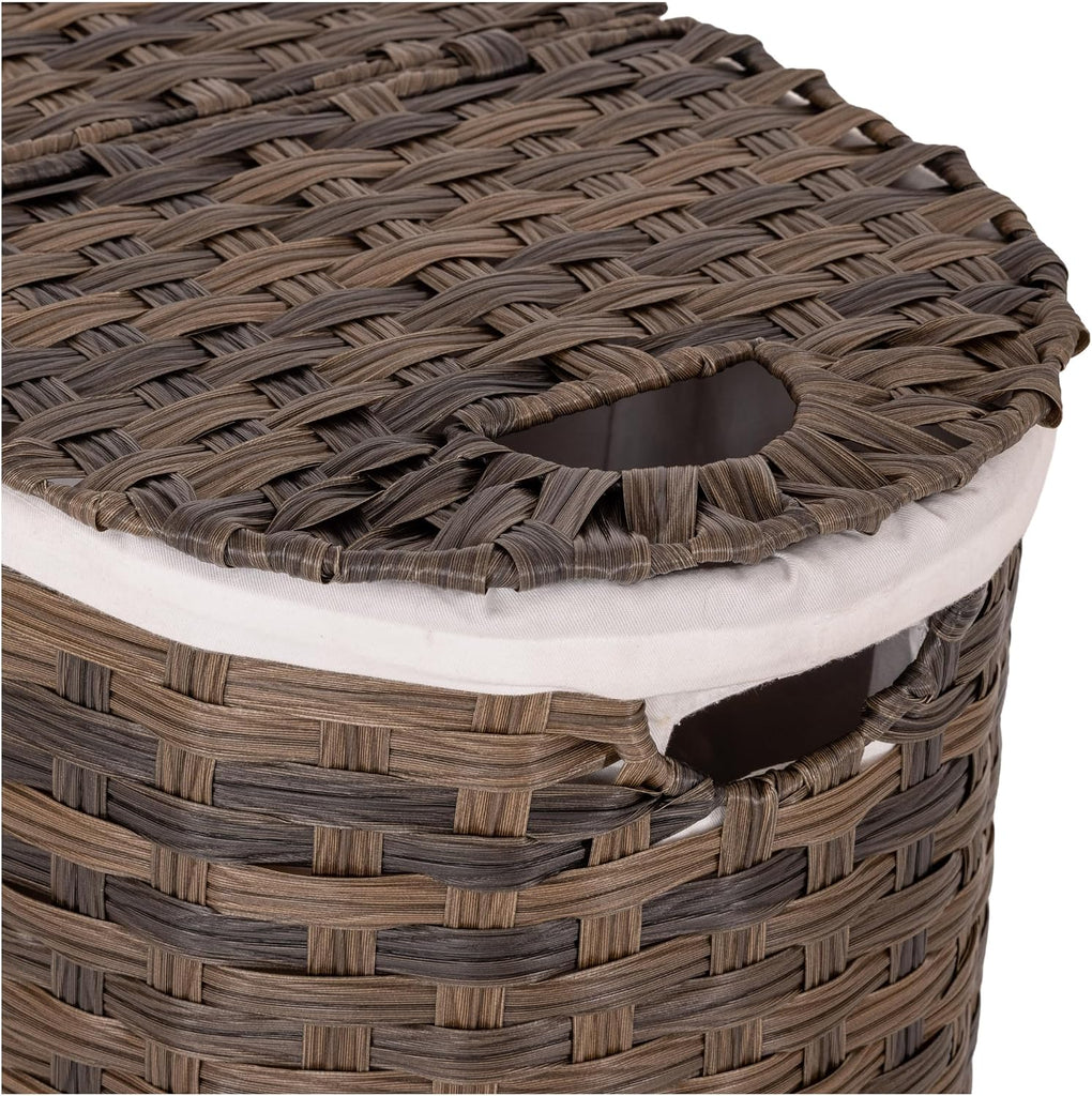 Premium Handwoven Portable Laundry Bin Basket with Carrying Handles, Household Storage for Clothes, Linens, Sheets