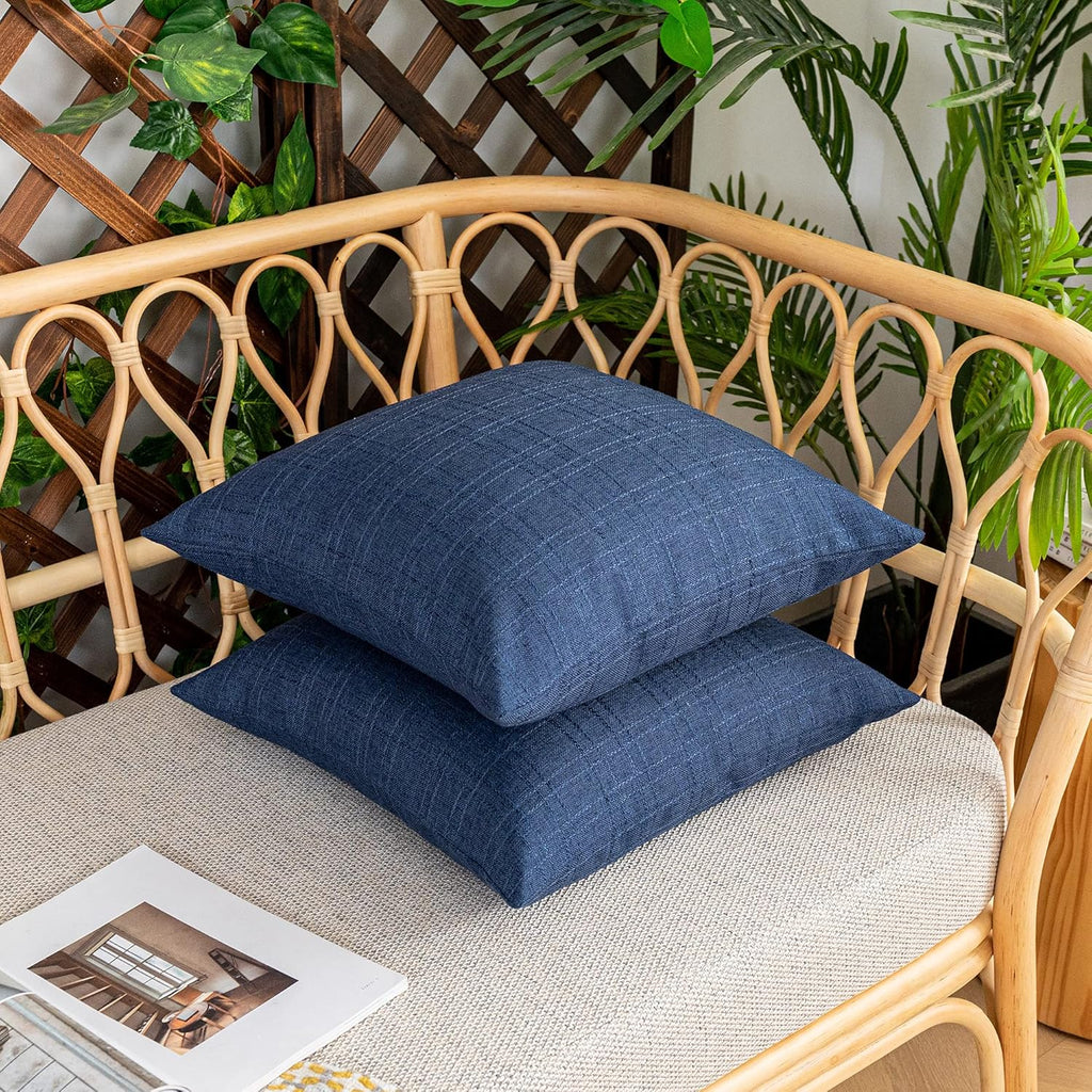Pack of 2 Decorative Outdoor Waterproof Throw Pillow Covers Checkered Pillowcases Classic Cushion Cases
