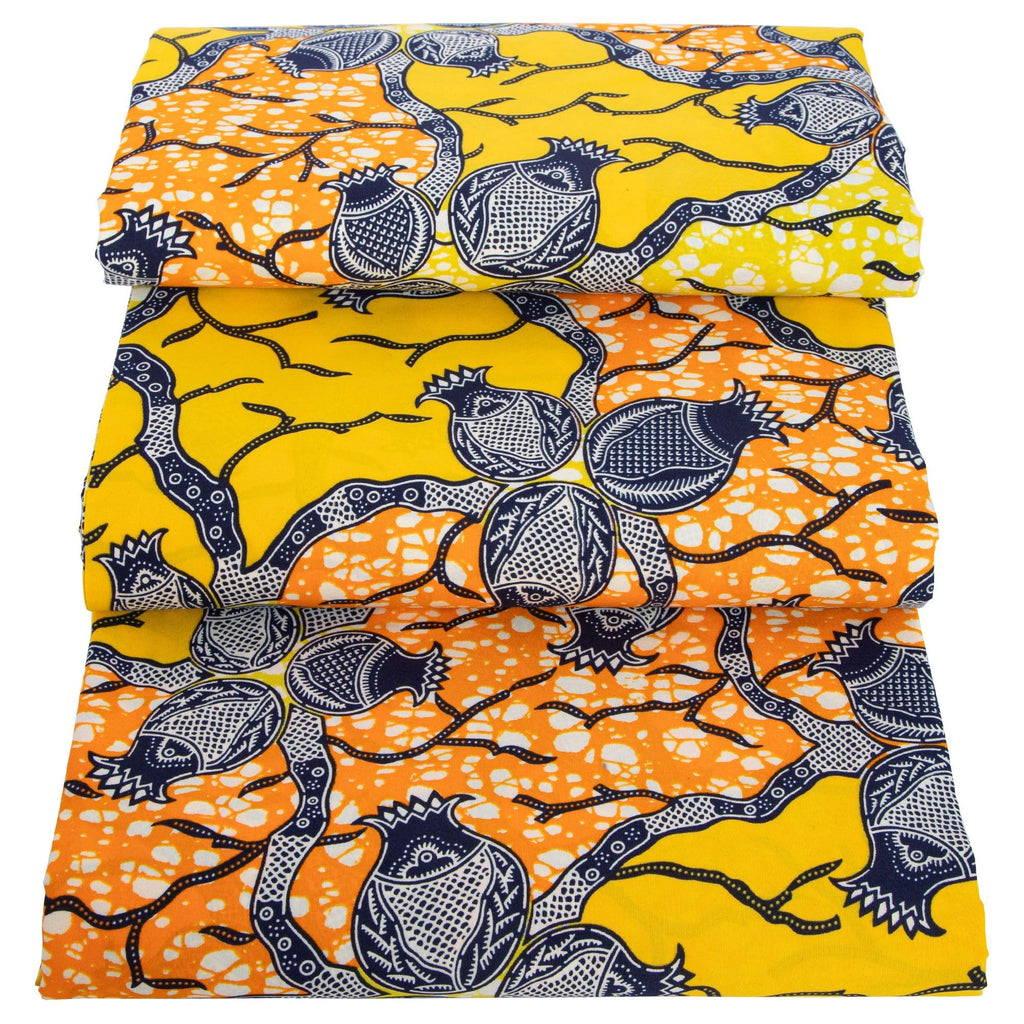 African Wax Fabric 6 Yards, Printed Ankara Polyester Cloth for Sewing, Dresses & Party Wear K6