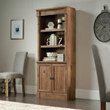Palladia Bookcase with Doors, Multiroom Storage, Library Bookcase, Vintage Oak Finish
