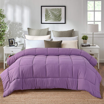 All Season Comforter - Ultra Soft Pre-Washed Microfiber Down Alternative Duvet Insert, Medium Weight, Fluffy, Box
