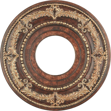 Ceiling Medallion in Verona Bronze with Aged Gold Leaf Accents 12D x 1.25