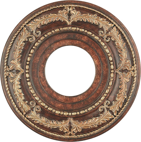 Ceiling Medallion in Verona Bronze with Aged Gold Leaf Accents 12D x 1.25
