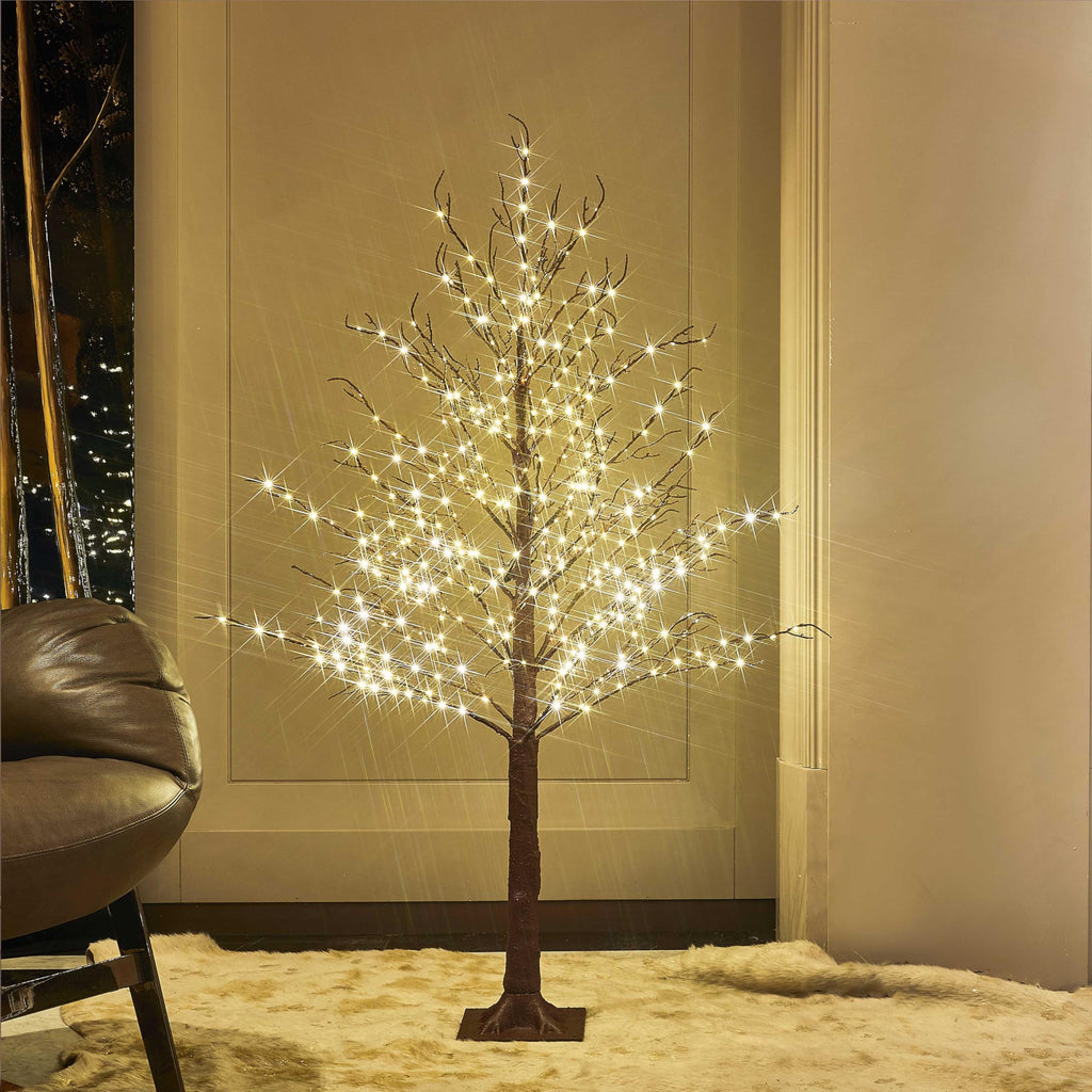 Lighted Brown Tree Plug in 4FT 430 LED Artificial Twig Tree with Lights for Christmas Holiday Wedding Room