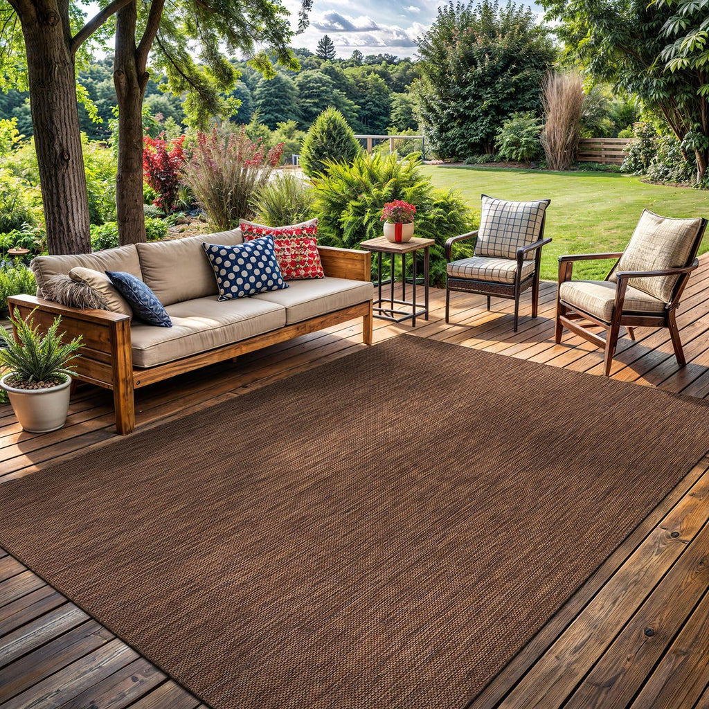 Washable Indoor Outdoor Rug Weather Resistant Carpet Modern Solid for Porch Deck Balcony Backyard Pa