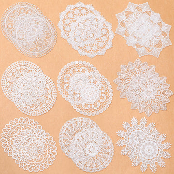 18 Pcs 6 Inch Lace Doilies for Tables, White Crochet Lace Placemat