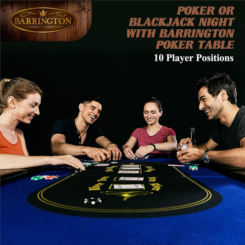 Barrington Poker Multiple Styles Folding Poker Table & Poker Table Top/Dining Table Collection, Durable Padded Rail