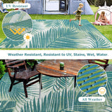 Plastic Outdoor Rug 8x10 Waterproof Outdoor Carpet Patio Rugs Tropical Camping Rug Outside RV Mat Ru