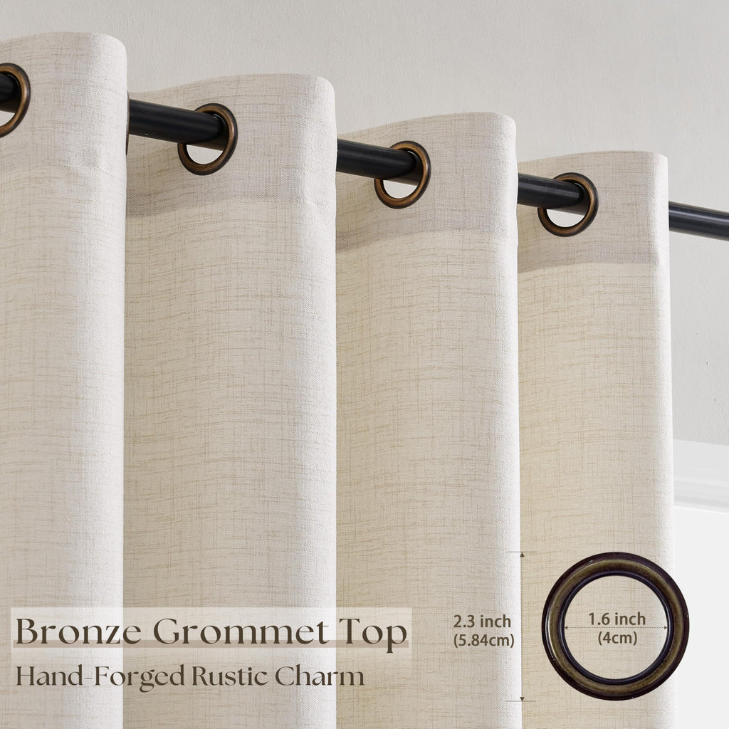 Extra Wide Curtains Linen 100 Inch Wide 84 Inch Length Ivory