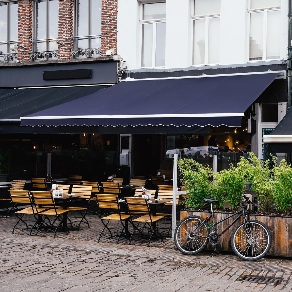 12'x10' Patio Awning Retractable, Fully Assembled Motorized LED Light Awnings Electric Commercial Grade - Quality