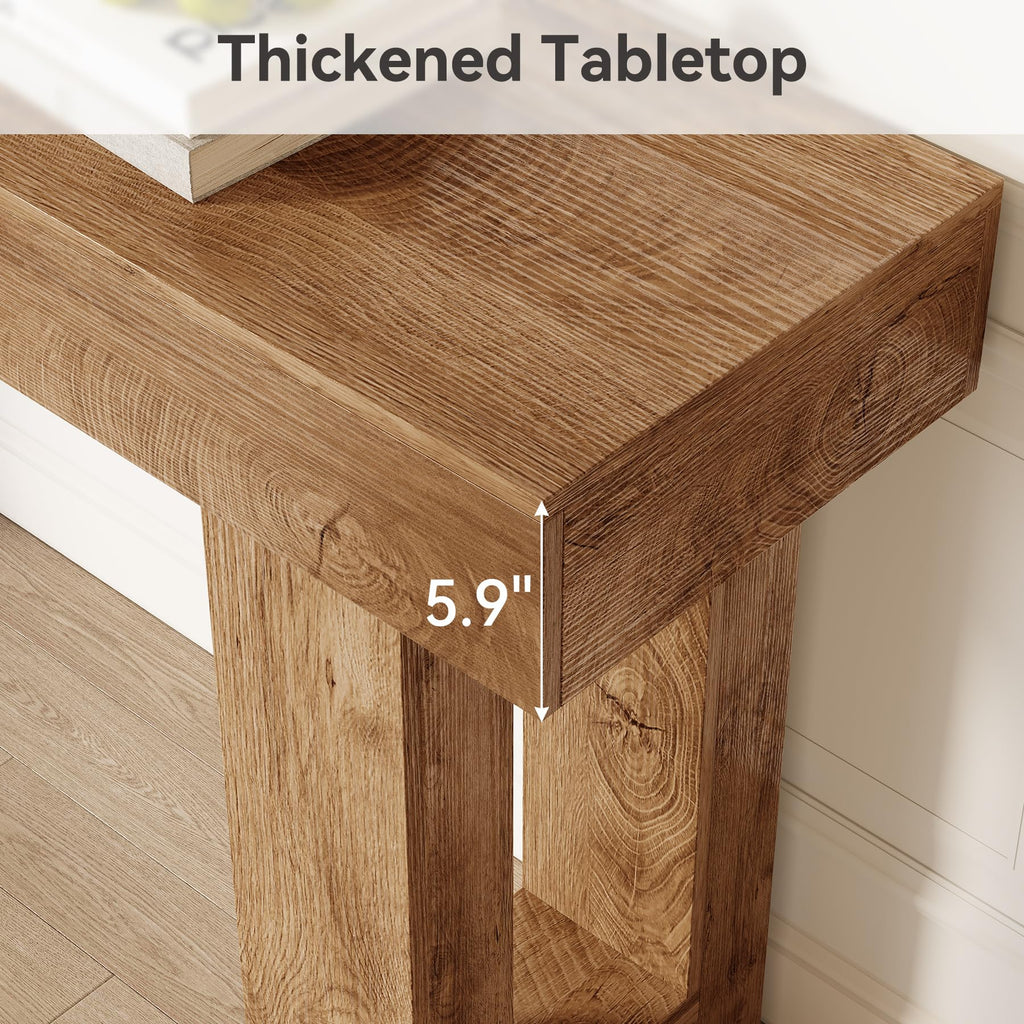 63 Inches Long Console Table, Sofa Table Behind Couch, Wooden Entry Table Foyer Hallway Tables, Farmhouse Console