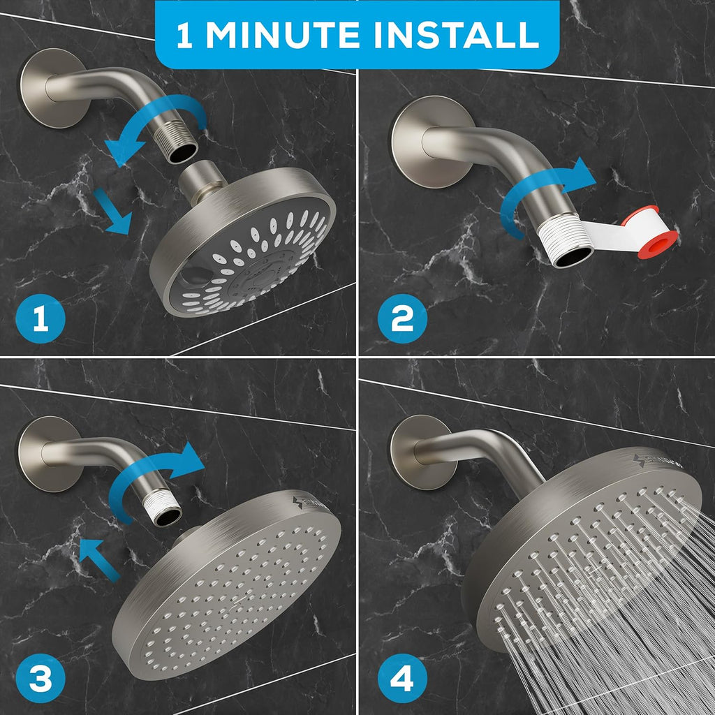 Shower Head - High Pressure Rain - Premium Quality Luxury Design