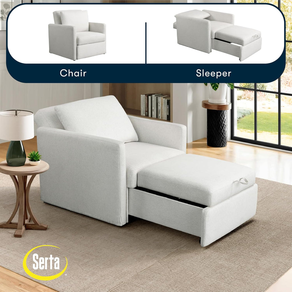 Bondi 36" Convertible Sleeper Chair, Cot-Size, Modern Farmhouse, Dream Coil Comfort, Fingerguard Pinch Point