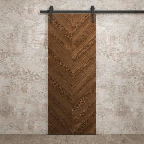 Interior Modern Barn Door 32 x 84 inches | Ego 5005 Cognac Oak | 6.6FT Rail Track Heavy Hardware Set