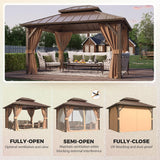 10' x 12' Hardtop Gazebo, Metal Gazebo with Aluminum Frame, Double Galvanized Steel Roof