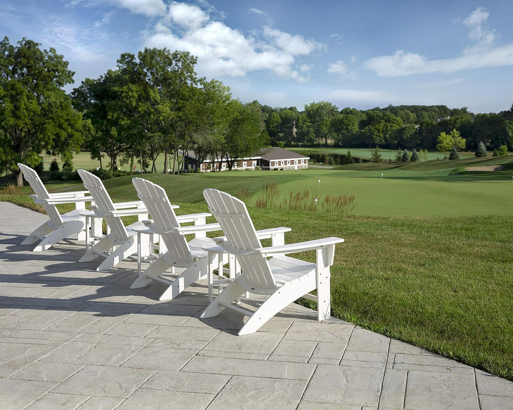 Nautical Curveback Adirondack Chair, HDPE Outdoor Patio Furniture for Deck, Pool, Garden, Made in USA