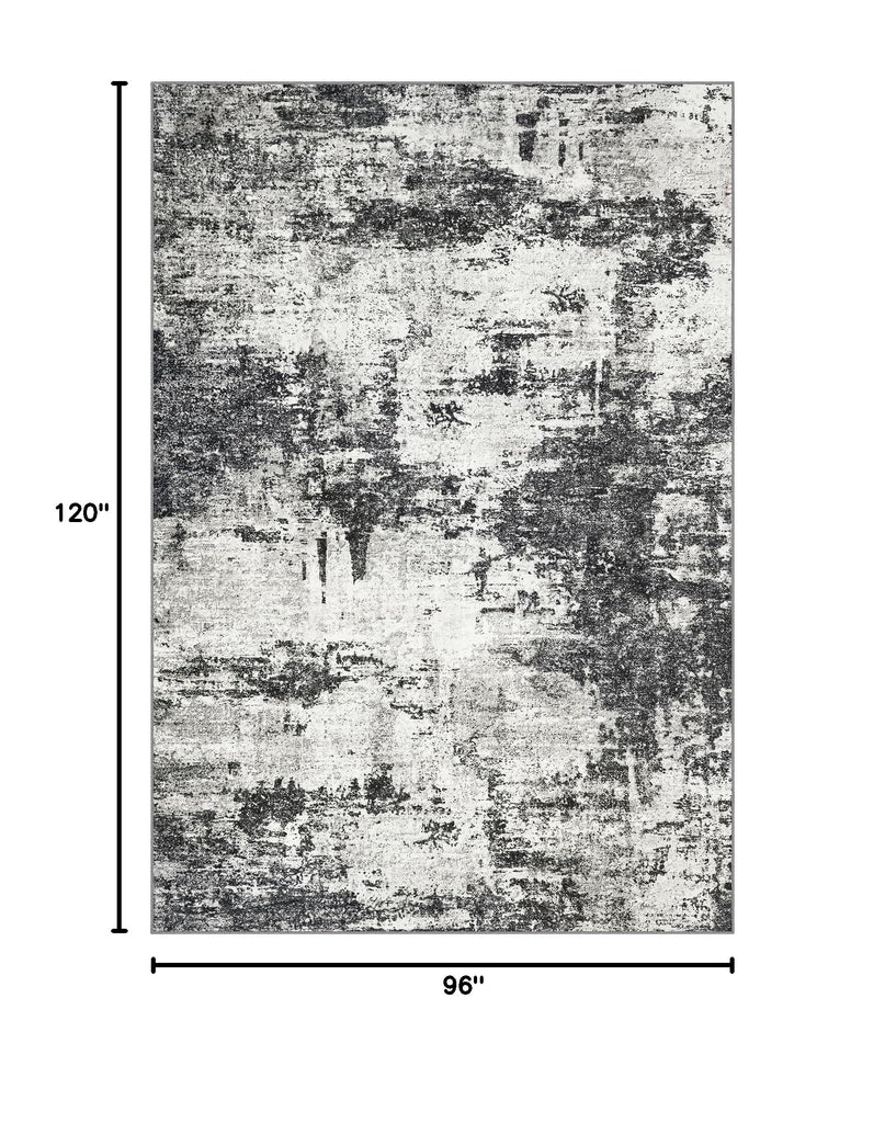Area Rugs Abstract Washable Black Rug