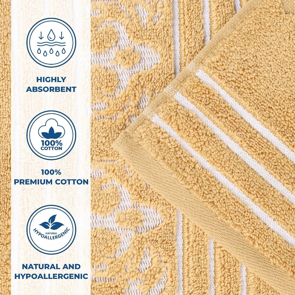 Cotton Bath Towel Set, Large Plush Absorbent Body Towels, Luxury Soft Quick Drying, Shower, Spa, Hotel, Pool, Guest