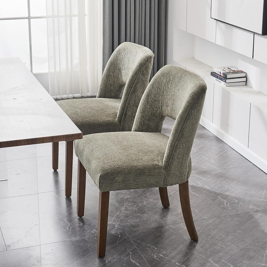 Wooden Dining Chairs Set of 4, Modern Fabric Upholstered Dining Room Chair Kitchen Chairs, Farmhouse Dinner Chair for