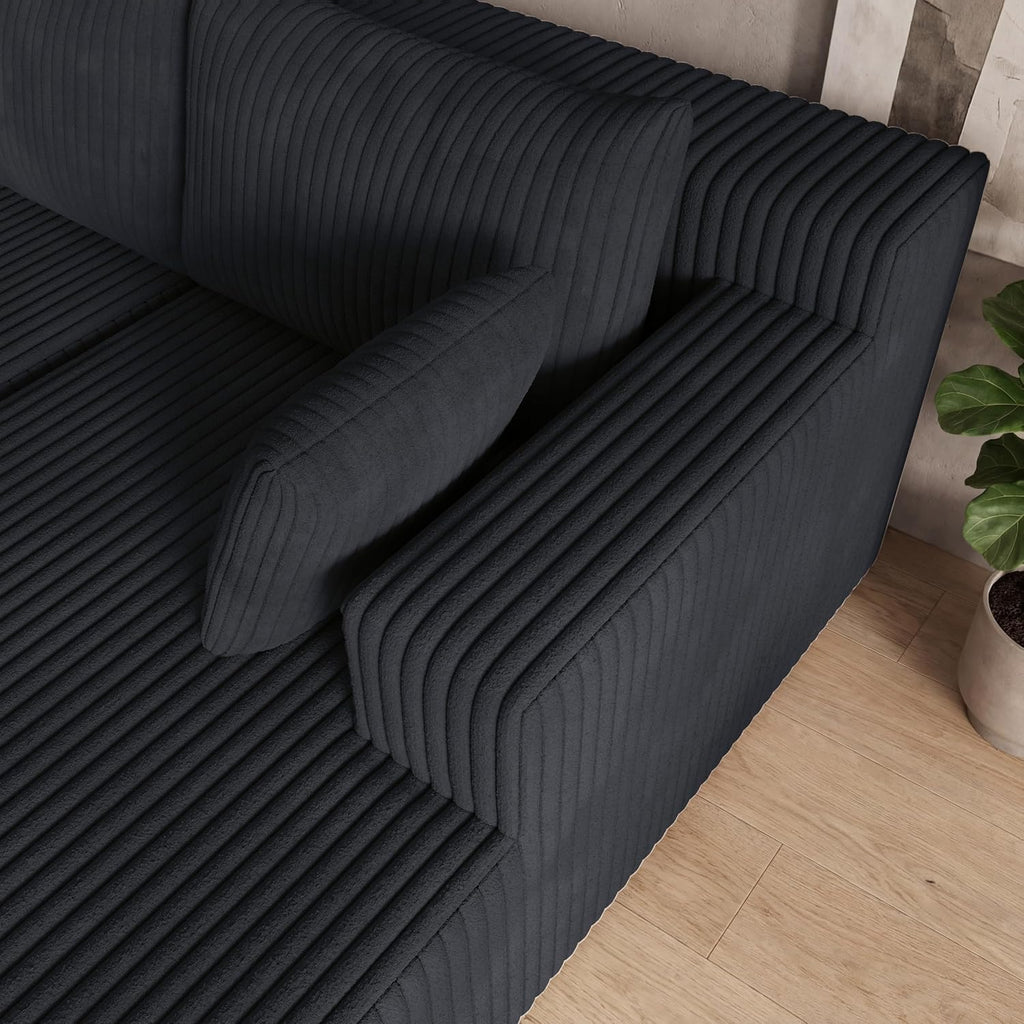124 Inch Oversized Boneless Sectional Sofa Cloud Couch - Symmetrical U Shaped Modular Couches Set with Double Chaise
