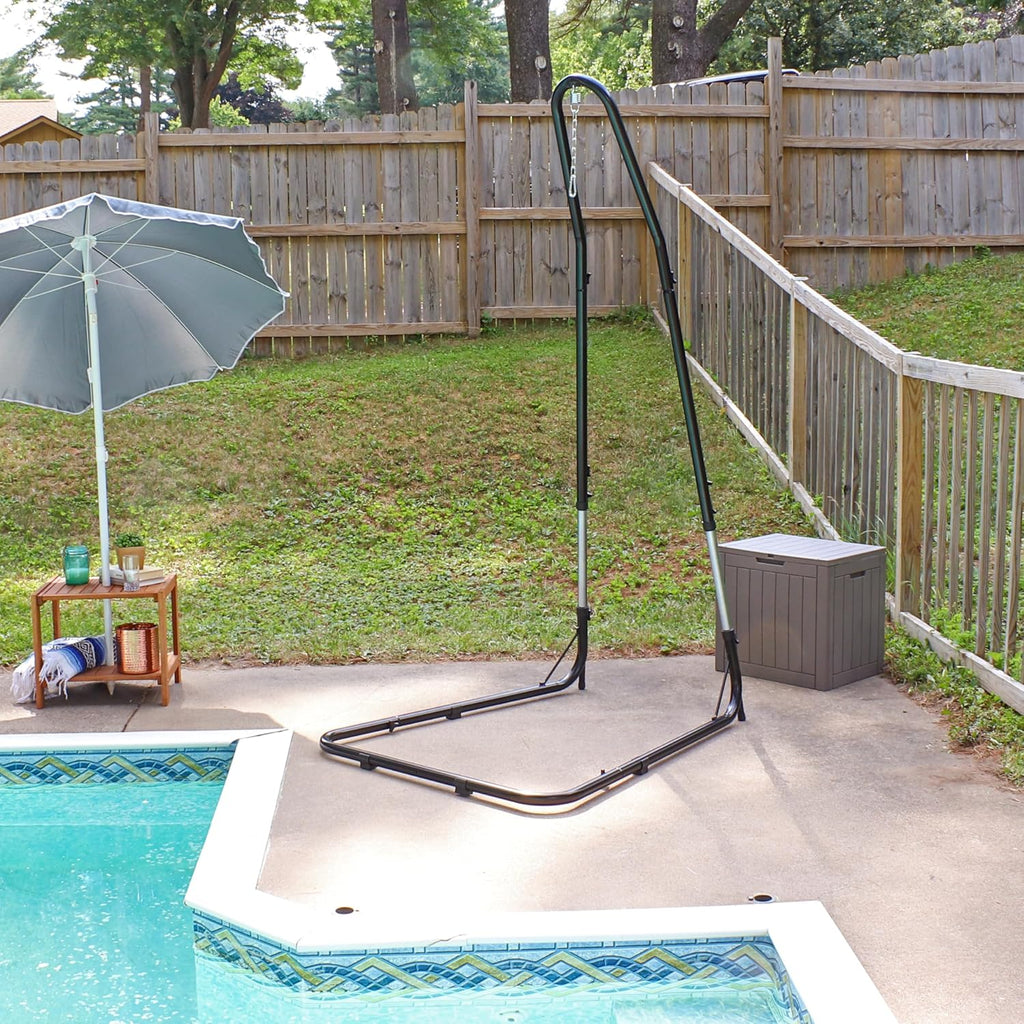 Adjustable Hanging Chair Hammock Stand Only, 330 lb Capacity | 79"-93" Tall Hammock Swing Stand for Hanging Rope