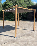 10x10 ft Outdoor Pergola with Retractable Canopy Upgraded Outdoor Aluminium Pergola