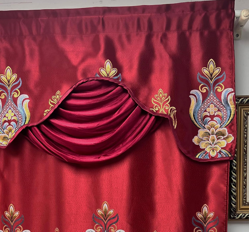 Regal Regalia Jacquard Blackout Curtains,Set of 2 Panels,W60"*L86,80% Light Blocking Window Drapes with Gold Floral