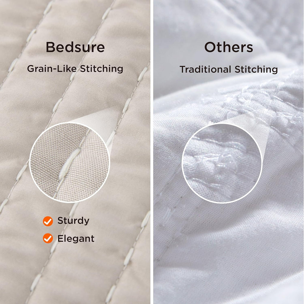 Quilts - Quilt Bedding Set Bedspread Coverlet Comforter, Lightweight Neutral Striped Bedding, 3-Piece Set