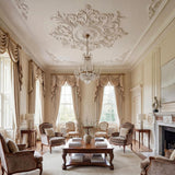 9 Pcs 2.36'' ID Ceiling Molding Set Large 28 Inch PU Ceiling Medallion Combination Decorative with 4 Pcs Corner French
