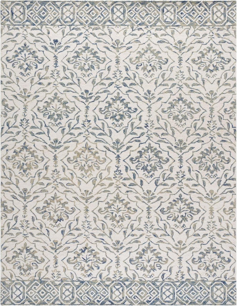 Dip Dye Area Rug - 9' x 12', Light Blue & Ivory, Handmade Wool